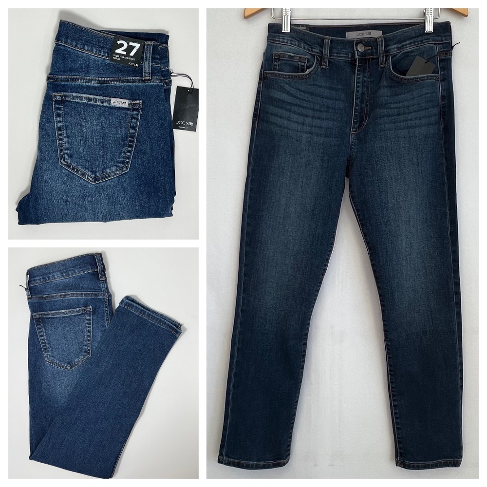 NWT - Joe’s Jeans High Rise Straight Ankle Blue Denim Women's W27 L28